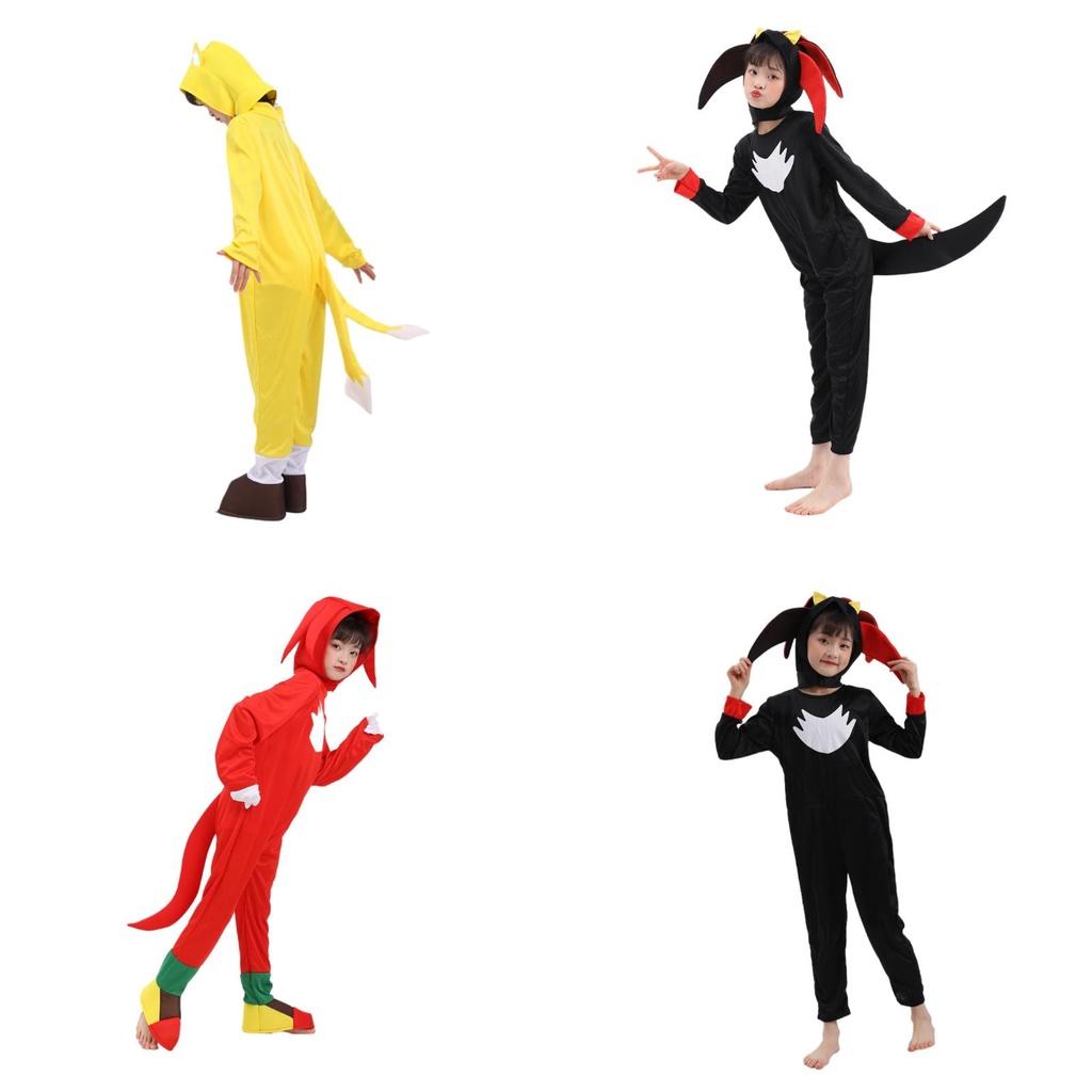 Kids Deluxe Sonic The Hedgehog Costume Jumpsuit Cosplay Onesies