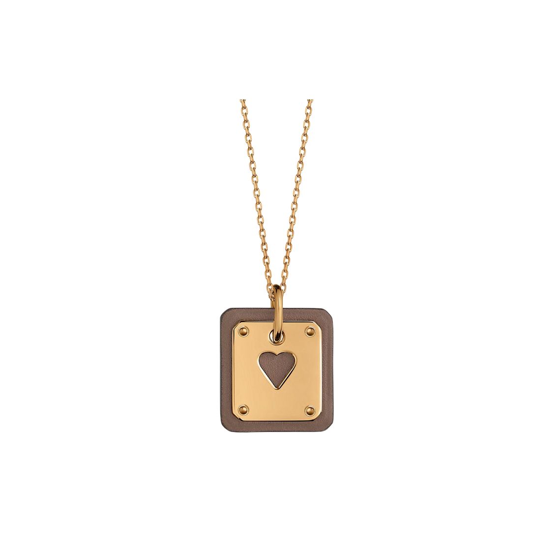 

Hermes As De Coeur Small Calfskin Necklace Women necklace H081865CC18 Khaki,F