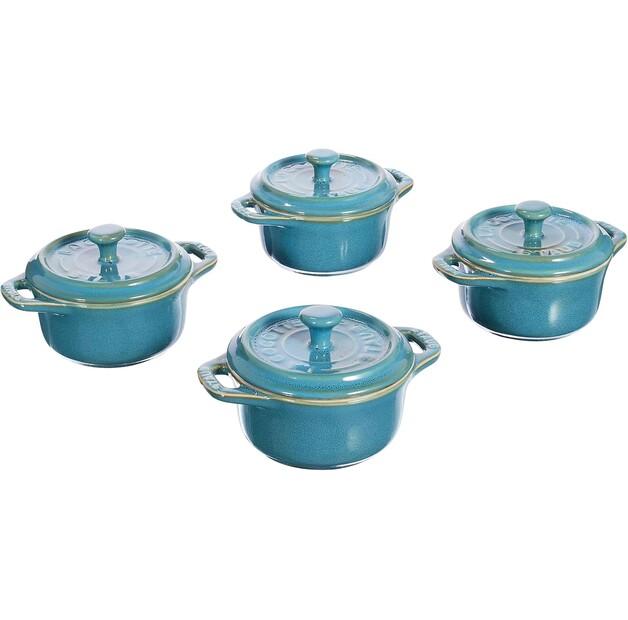 Набор для запекания Zwilling Staub Ceramique Mini Cocotte, 200 мл, 4 предмета, античная бирюза (40508-159-0)
