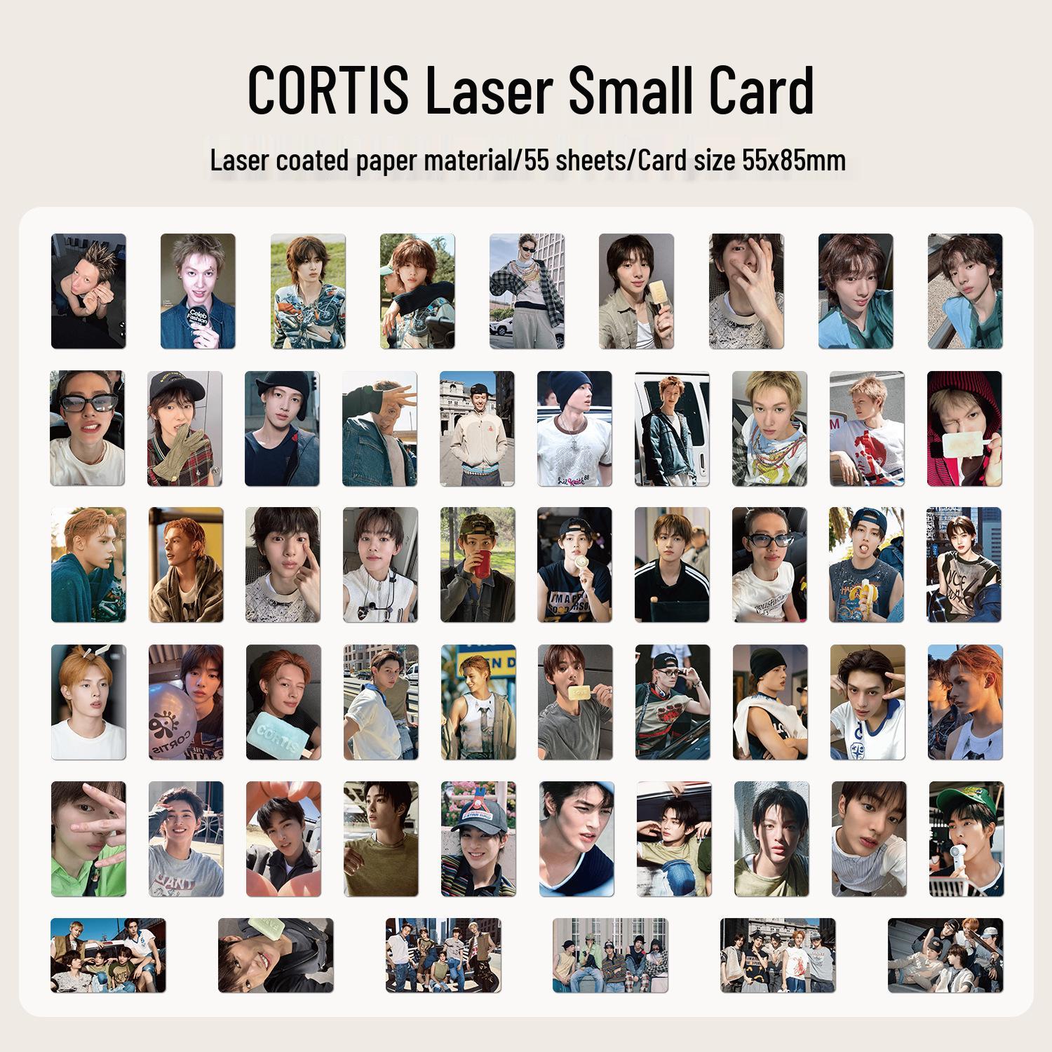 55 K-Pop LOMO карточек CORTIS: Коллекция вееров с селфи, напечатанными лазером