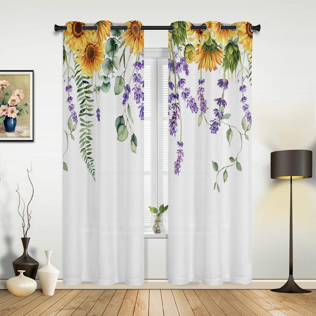 Lavender Purple Flower Romantic Bedroom Curtains Living Room Spaces Curtain Drapes Kitchen Spaces Kids Room Window Curtain Modern Home Decor