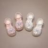 Girls Shoes 2025 New Summer Little Girl Children's Sandals Soft Sole Crystal Butterfly Bag Head Sandals Princess Shoes