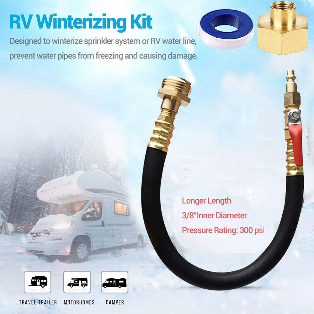 3/8 RV For Winter Sprinkler Adapter Designed for Campervan and RV Use with For Winter Sprinkler Systems and Shut Off Valve
