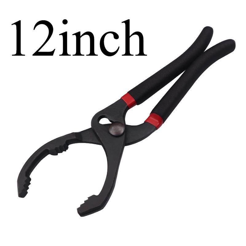 1pc 10/12 Inch Oil Filter Pliers Clamp Type Wrench Oil Filter Remove Disassembly Tool Filter Element Wrench for Truck Car Repair 12inch