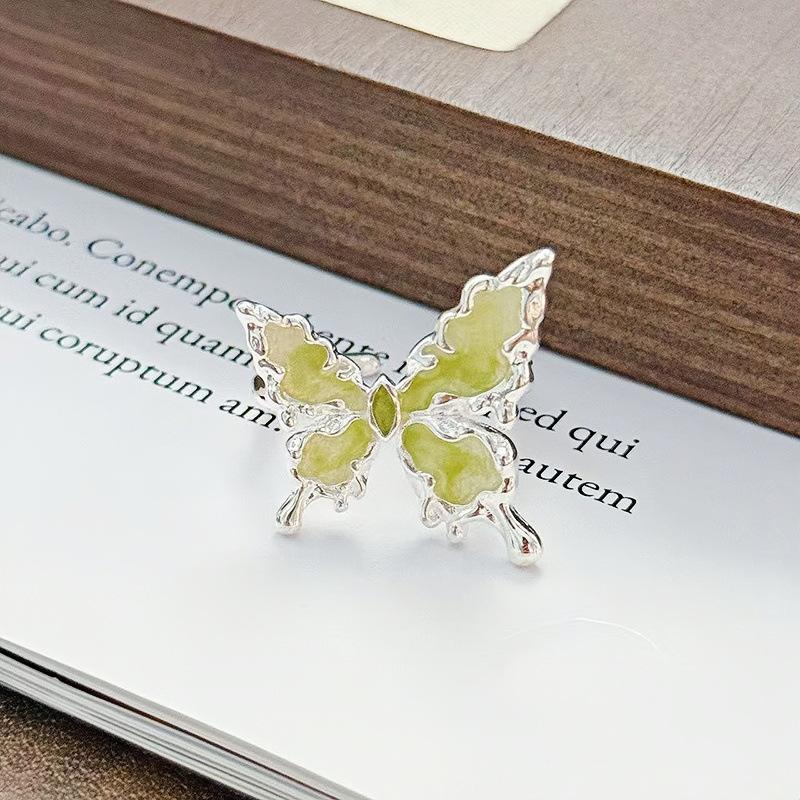 Enamel Dripping Oil Butterfly Series Zir*****Pen Ring Niche Design Light Luxury High Sense Personality Ring Woman
