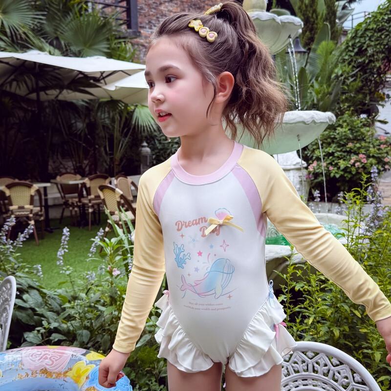 MIMIHELLO Girls  Cartoon Sun Protection Swimsuit 130