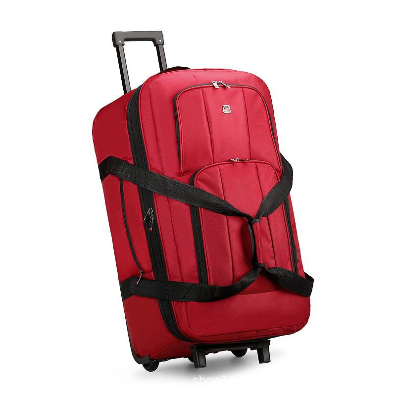 Wheel Bag Large-capacity Oxford Cloth Trolley Travel Bag for Men Women Going Out To Work Storage Folding Luggage Bag Checked Luggage Bag