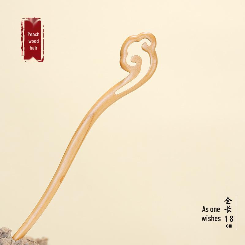 Hochwertige Haarnadel mit chinesischem Knoten aus Pfirsichholz - Neues Frühlingsstil-Haaraccessoire für Damen