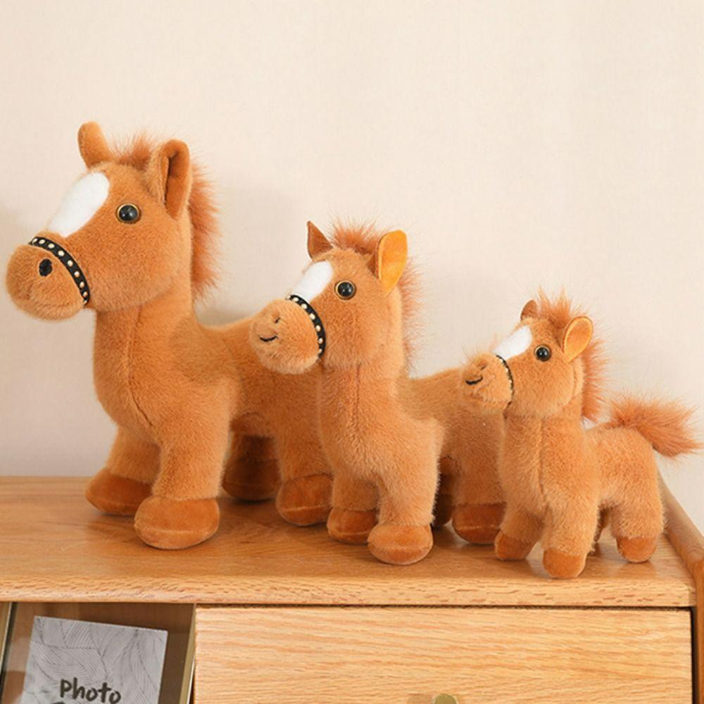 20cm Little Foal Plush Toys Doll Collectibles Fluffy Standing Little Horse  Toy