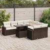 VidaXL Garden Furniture Set with Cushions 9 Pcs Brown Wicker 3326294