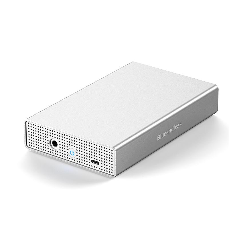 Blueendless 2.5 3.5 Inch SAS External Enclosure USB-C SAS/SATA SSD/HDD Hard Disk Drive Enclosure SAS SATA 2.5  3.5 2.5 &3.5  SAS SATA&EU 12V/3A серебряный