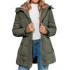 Women's  Solid Color Hooded  Acket Cotton Jacket