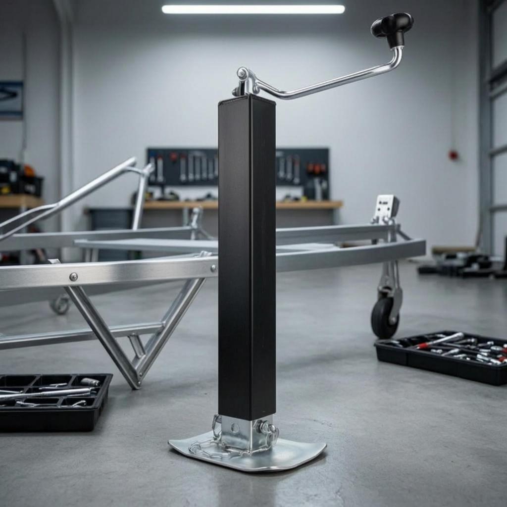 Heavy-Duty Top-Wind Trailer Jack Leg Adjustable Height Telescoping with