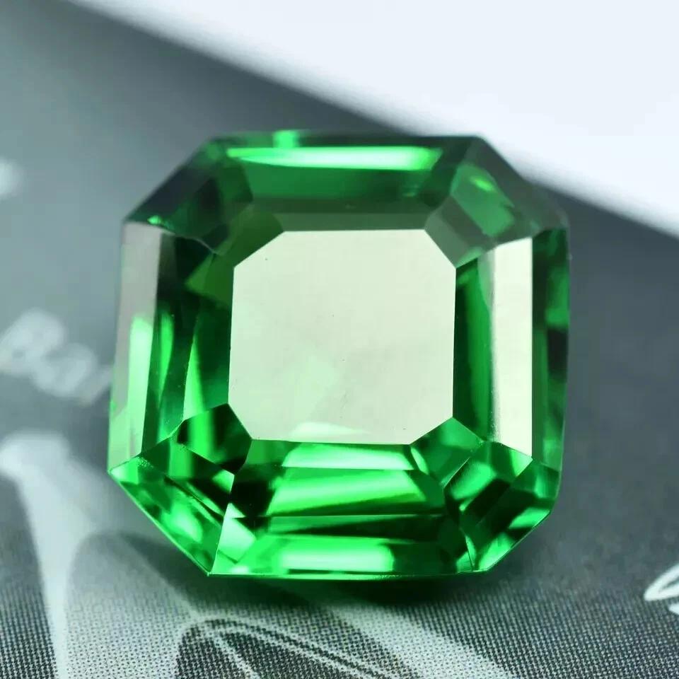 Beautiful Green Tsavorite Garnet Natural Square Cut 9+ Ct Certified Gemstone