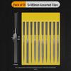 Mini Assorted Steel File Set: Triangular & Flat Files for Metal & Wood Grinding