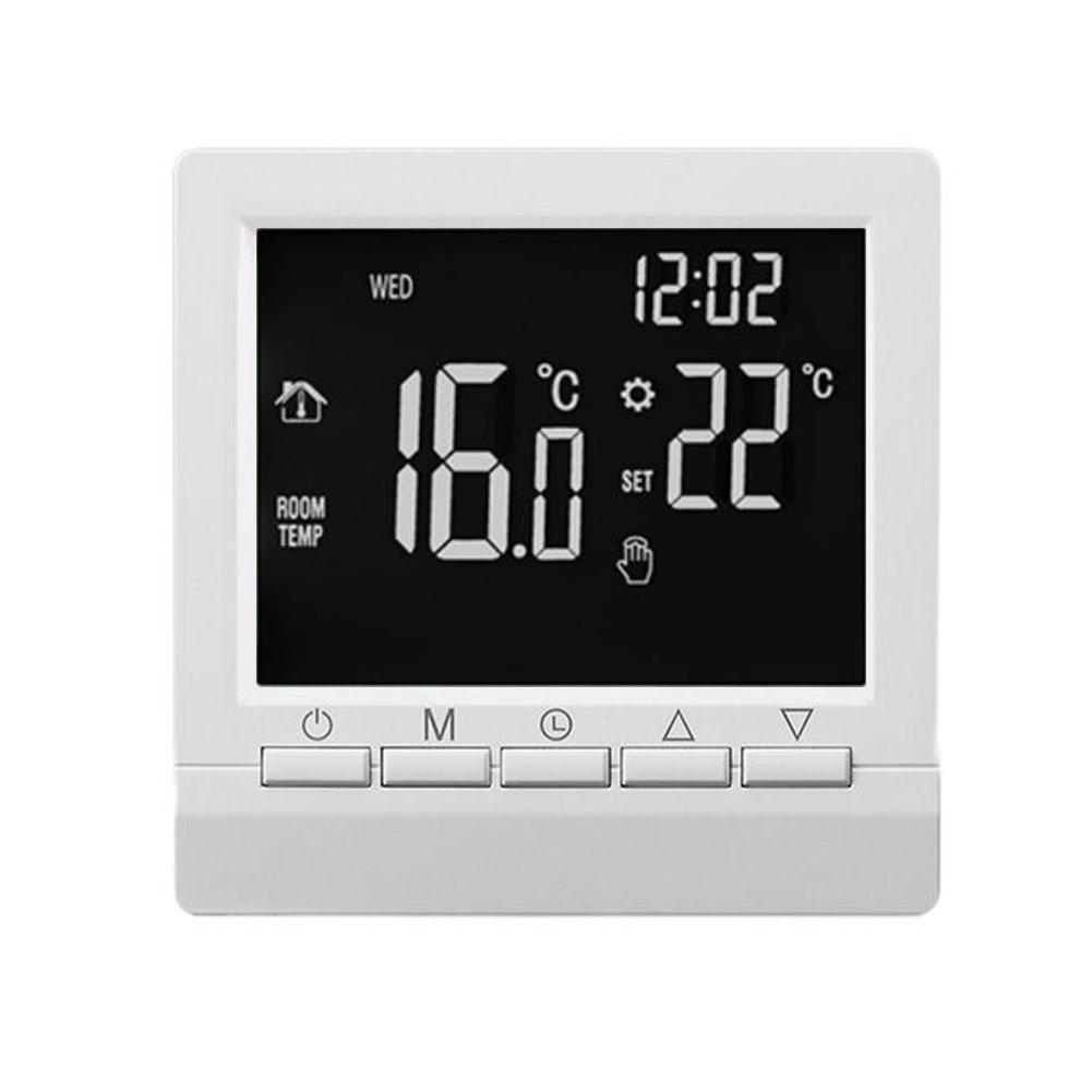 Programmable Digital Room Thermostat Temperature Controller with LCD Display Wired Boiler Heating System Child Safety Lock