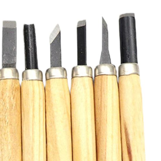 12Pcs Carving Chisel Sharp Blade Multi-purpose Manganese Steel High Hardness Wood Carving Set for Engraving