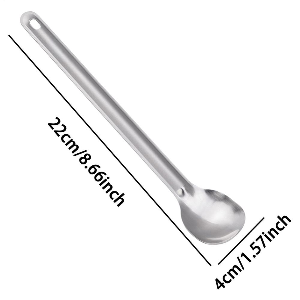Spoons Cutlery Titanium Alloy Extended Handle Cutlery Spork Kitchen Utensils Spoon For Tea Milk Powder Flour Sugar Rice Home