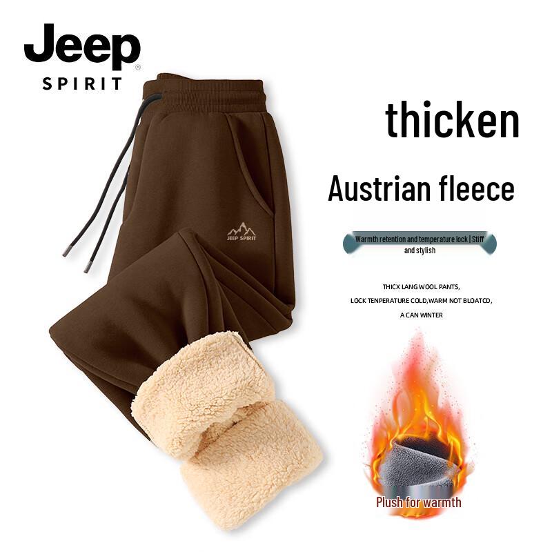 JEEP SPIRIT Men's Lamb Fleece Winter Casual Pants