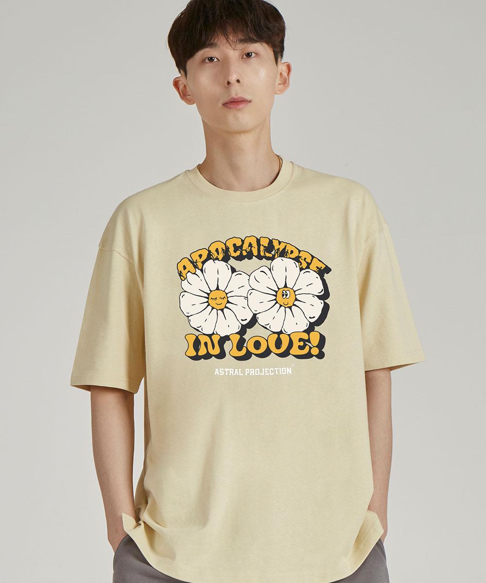 Astral Projection Apocalypse Daisy Round Neck 15-Count Cotton Short Sleeve T-Shirt_Butter L