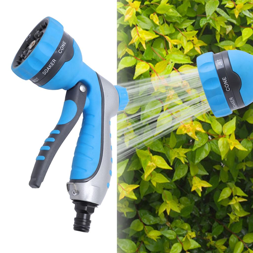 8 Pattern Front Trigger Garden Nozzle Multifunctional High Pressure Water Hose Nozzle for Outdoor Lawn Garden Watering
