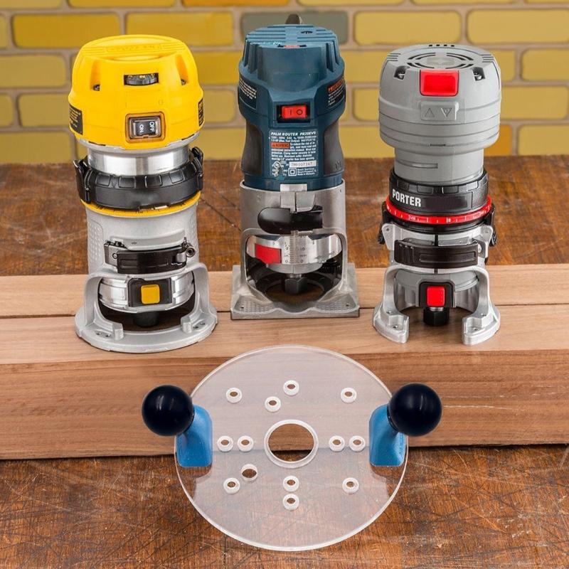 Trimming Router Base with Double Handles Router Fixed Base Guide for Woodworking Carpentry Clear Acrylic Base Plate