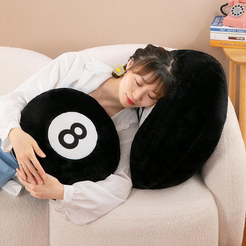 Custom Black 8 Ball Pillows Shape Cushions Logo Covers Decoration Home Sofa Designer Round Throw Pillow