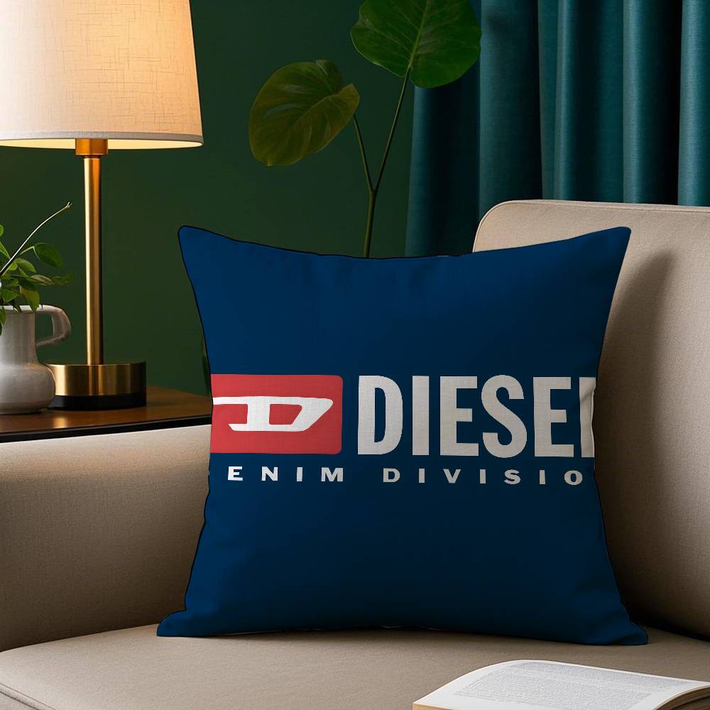Fashion Trend D-Diesel-s Logo Pillow Case Short Plush Print Cushion Cover Square Throw Pillow Covers Sofa Home Decor