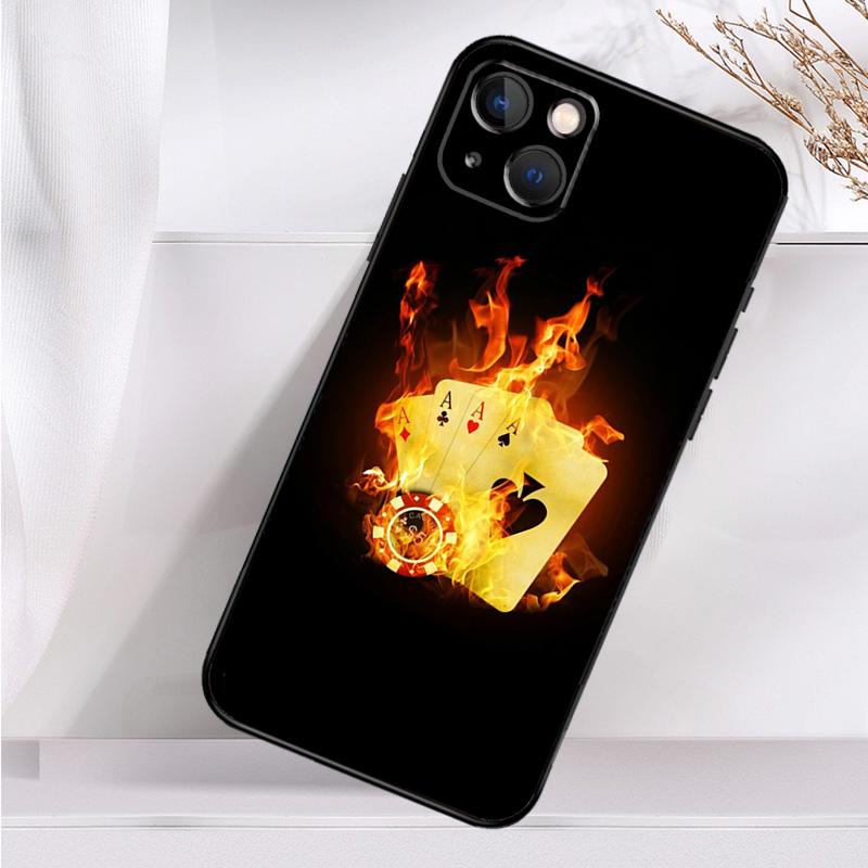 Poker Playing Card Shockproof Case For iPhone 17 11 14 15 16 Pro Max Plus 12 13 Mini 16e 17 Air Phone Cover