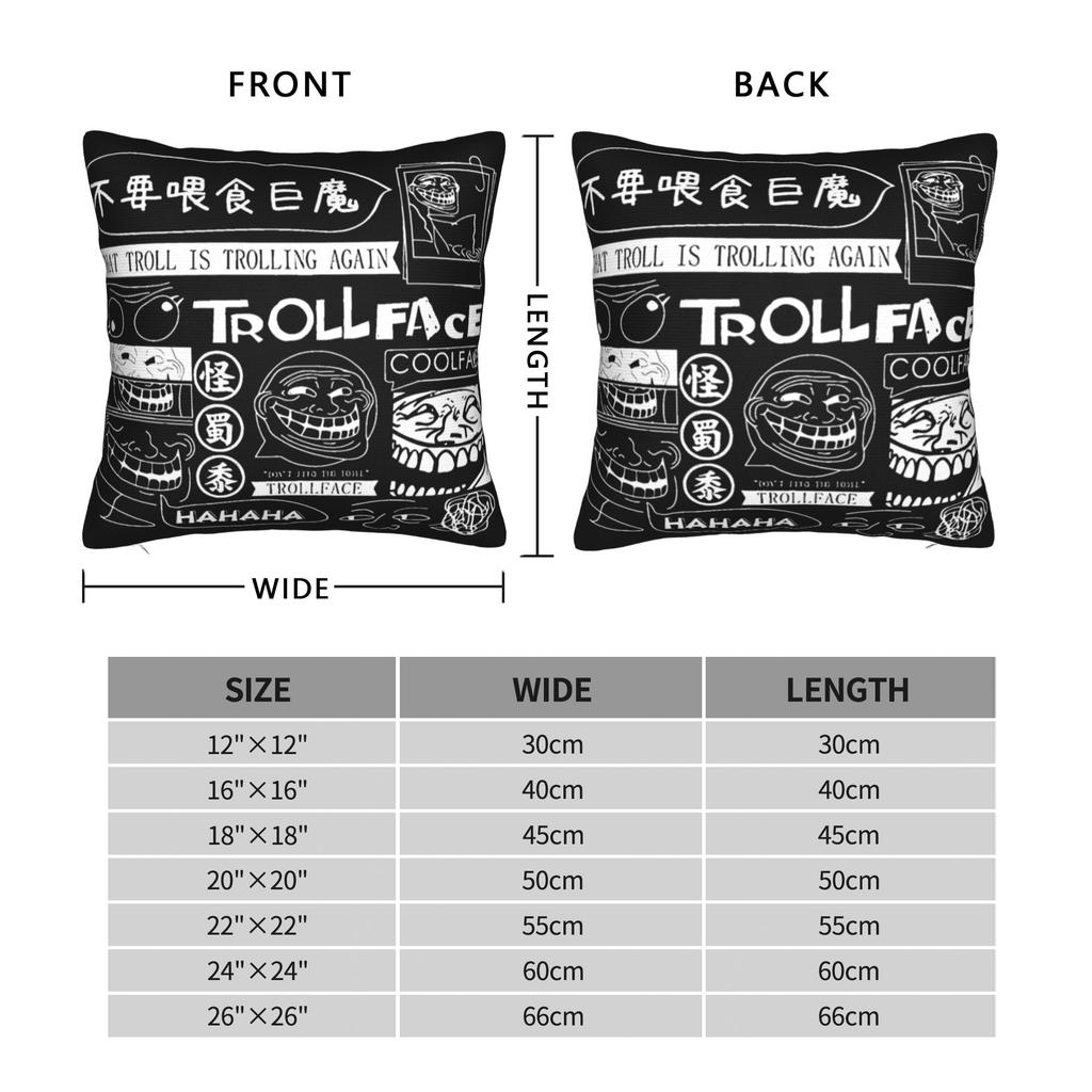 Trollface Coolface Collage Square Pillow Cases Rage Comic Funny Anime Cushion Covers Awesome Decor Pillowcase for Home 45x45cm