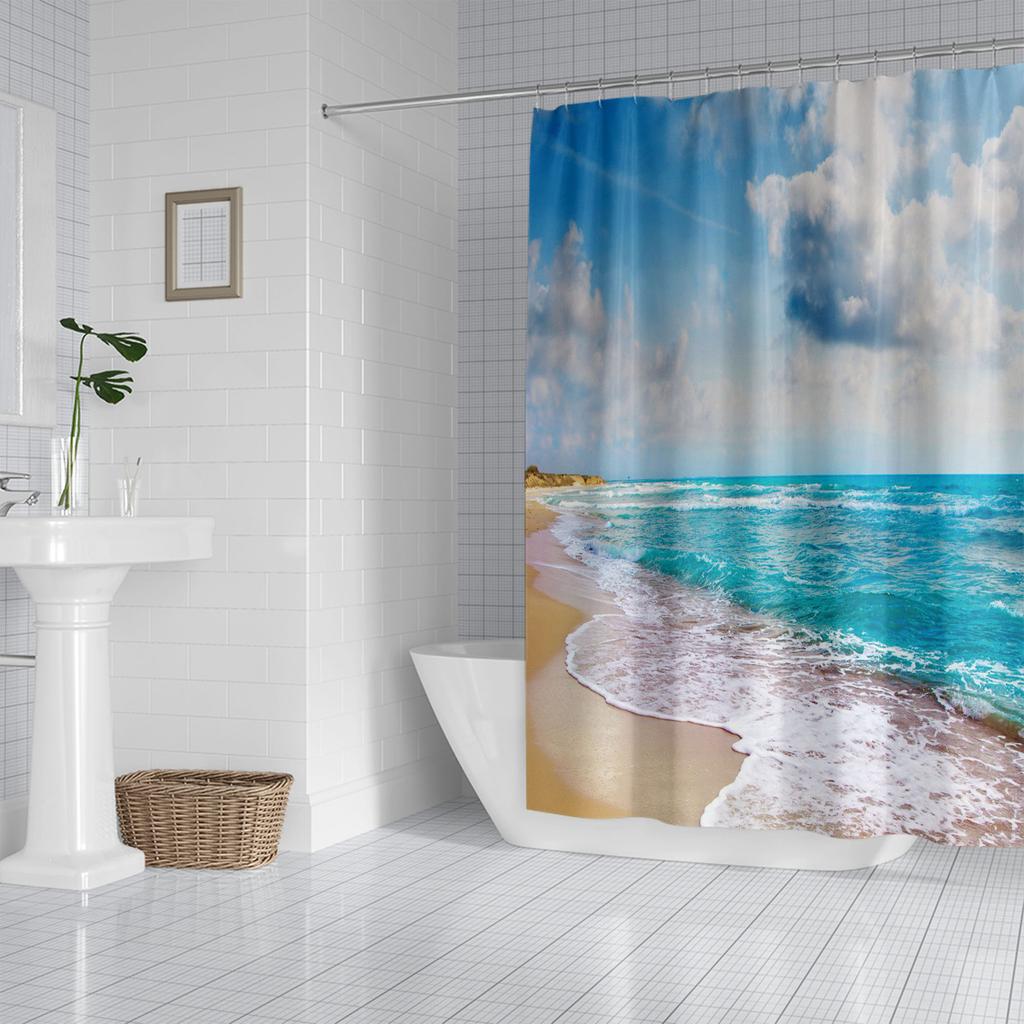 JINRUN Bathroom Thickened Waterproof Curtain Mildew Proof Shower Curtain Shower Partition Curtain Shower Curtain Bathroom Curtain Free Perforation