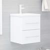 Vidaxl Cabinet with Built-in Sink, White, Wood-based Material