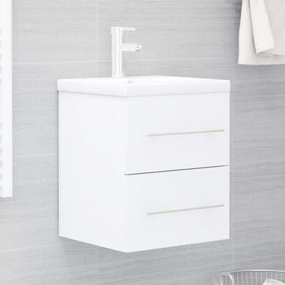 Vidaxl Cabinet with Built-in Sink, White, Wood-based Material