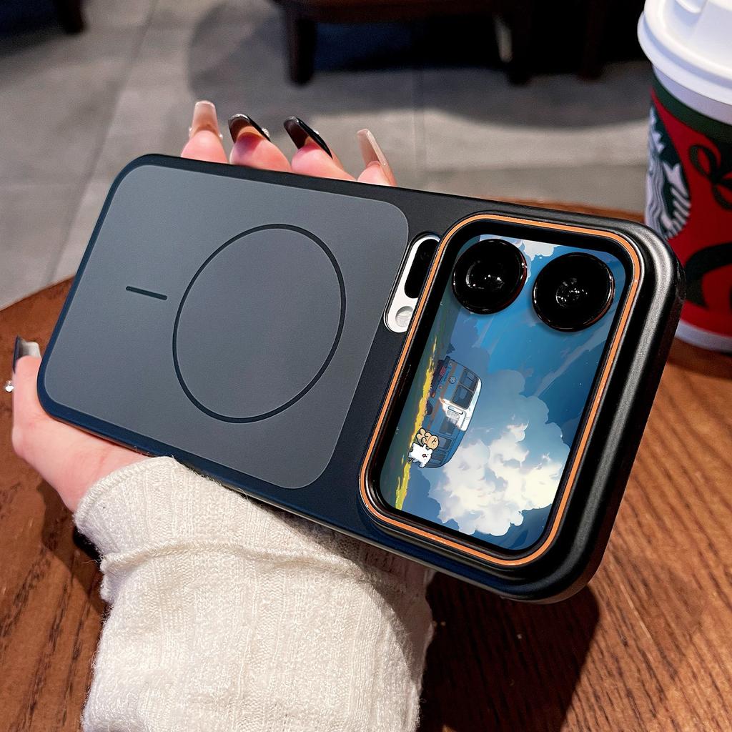 Simple Imitation of Original Metal Paint, Suitable for Xiaomi 17promax Skin-sensitive Magnetic Charging Mobile Phone Case, All-inclusive Dust-proof
