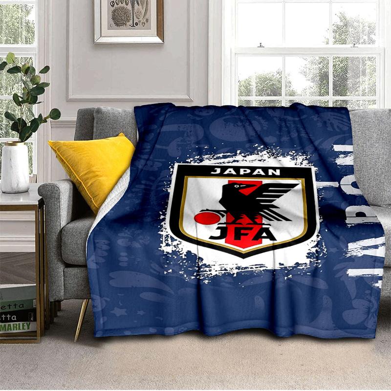 Japan Football Association Emblem Blanket Suitable for Sofas, Beds, Offices, And Camping - Perfect Gift for Halloween Christmas