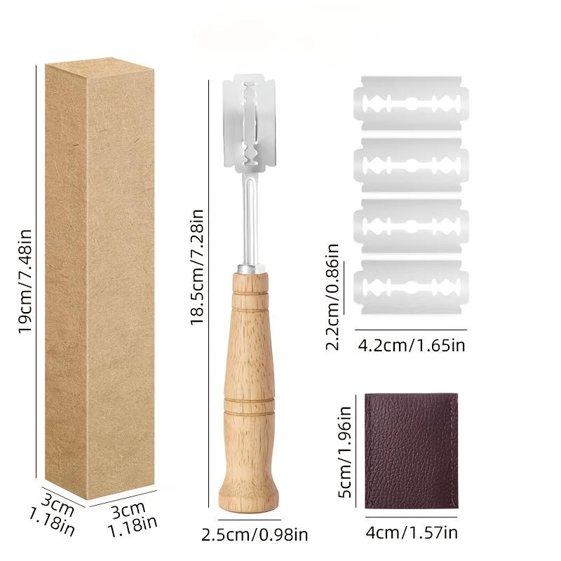 1pc Stainless Steel Bread Trimming Knife, Wooden Handle Cutting Knife, Bread Knife, European Bag Curved Bread Cutting Knife, Baking Tool