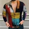 Men's Printed Long Sleeve Shirts Casual Loose Printed Long Sleeve Shirts