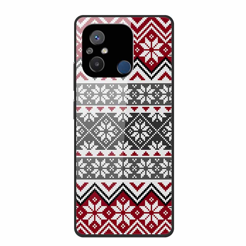 Gehärtetes Glas Case für Redmi 12C Rückabdeckung Hartschalen Case für Xiaomi Redmi 12C 4G Handyhülle Redmi12C Fundas 22120RN86G Cooler Stoßfänger