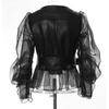 Women's 25 New Dominating See-Through Mesh Leather Motorcycle Jacket