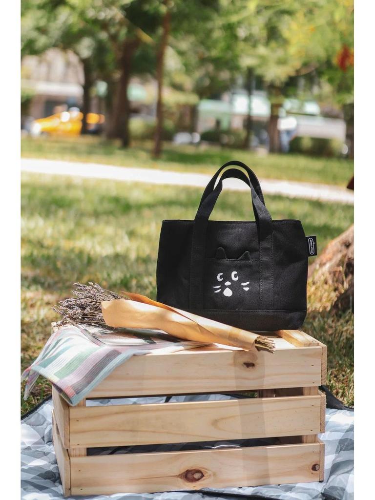 Überraschte Katze Niedliche Canvas Tragetasche - Leichte Studenten-Mittags-/Reisehandtasche