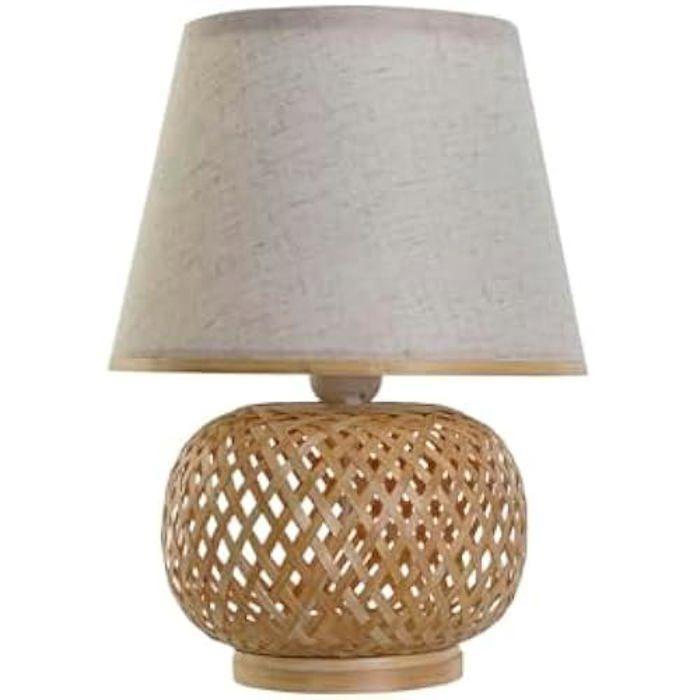 Lampe De Table - DKD Home Decor - Marron - Bambou - 50 W - 24 X 24 X 34 Cm