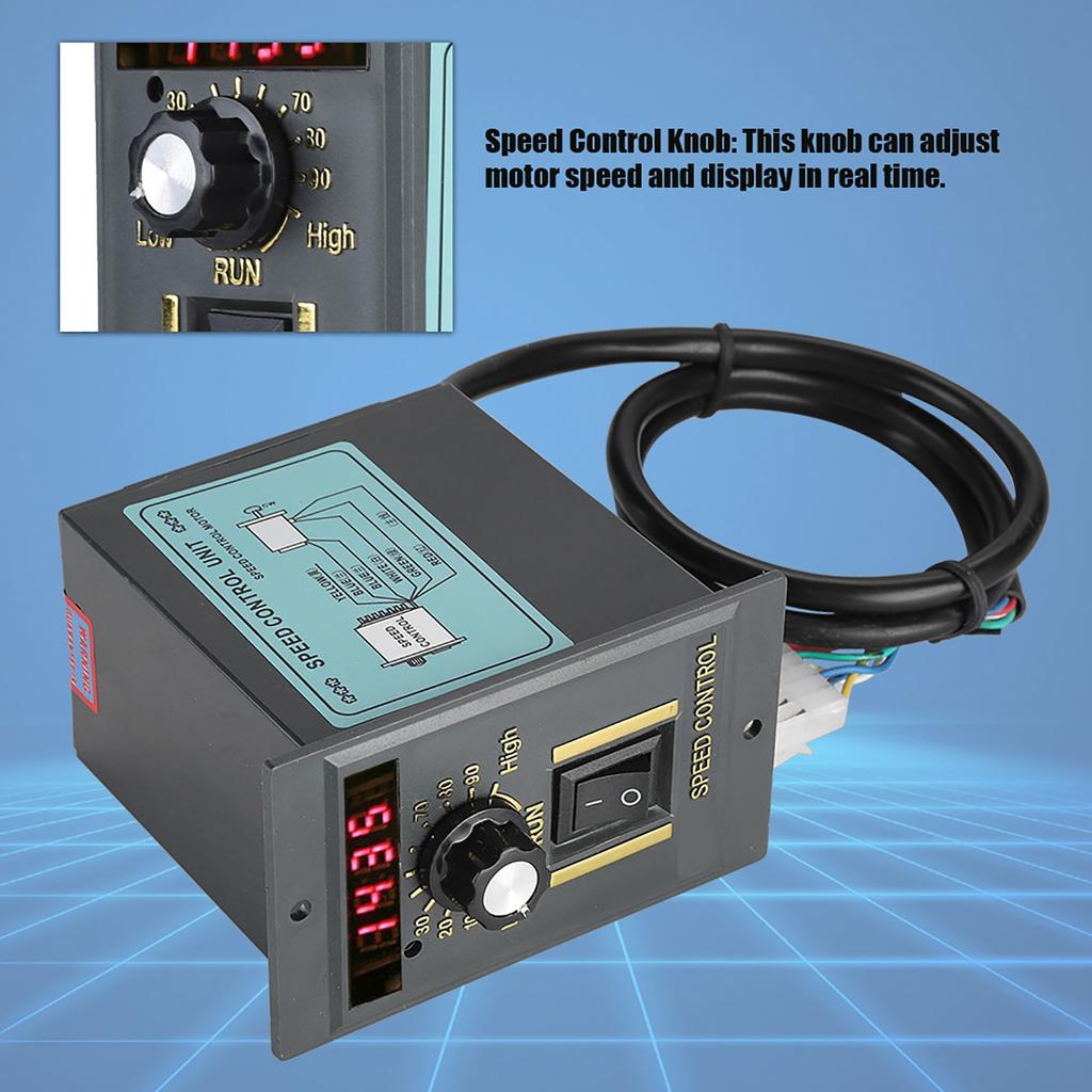 AC 220V 50Hz 15?400W Digital Einstellbarer Stufenloser Motor-Drehzahlregler 0?1450 U/min (400W)