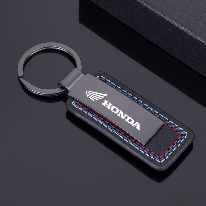 Carbon Fibre Pattern Car Keychain Pendant Key Ring For Honda Civic FIT Accord Prelude CRV 5th City CRZ CRX Jazz HRV Accessories KU9