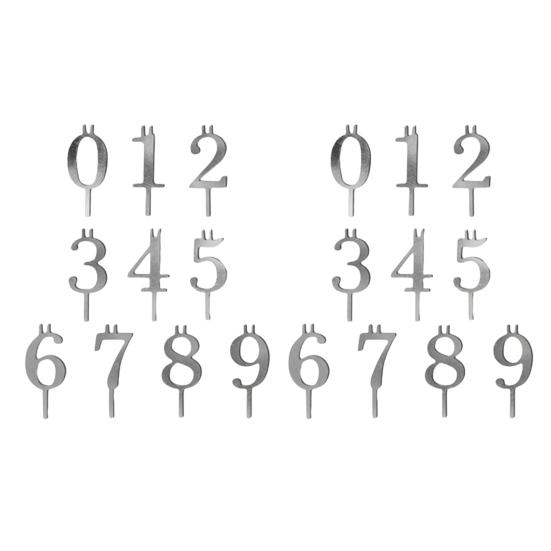 Wiederverwendbares Zahlen-Geburtstagskuchen-Set Digitaler Topper Dekoration für Silbernen Kuchen Kerzenhalter Partys Jubiläen Feiern