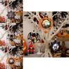 3pcs Wooden Charming Hanging Decorations For Halloween Featuring Lighted Pumpkins Bats And Spiders