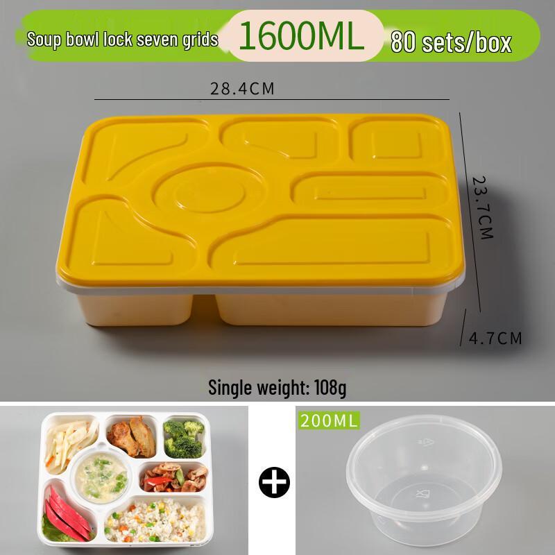 Shixun Disposable 7-Compartment Meal Prep Containers