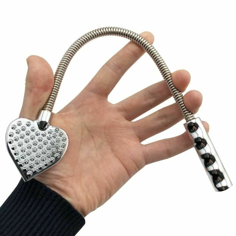 Bendable Metal Heart Crop Impact Play Spanking Fetish Sex Whip Paddle Crops