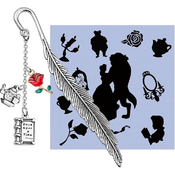 MAOFAED Fairy Tale Gift Princess Belle Gift Metal Bookmark for Reader Book Lover Bookish Bookworm Book Nerd (beautybeast Bookmark) Beautybeast Bookmark
