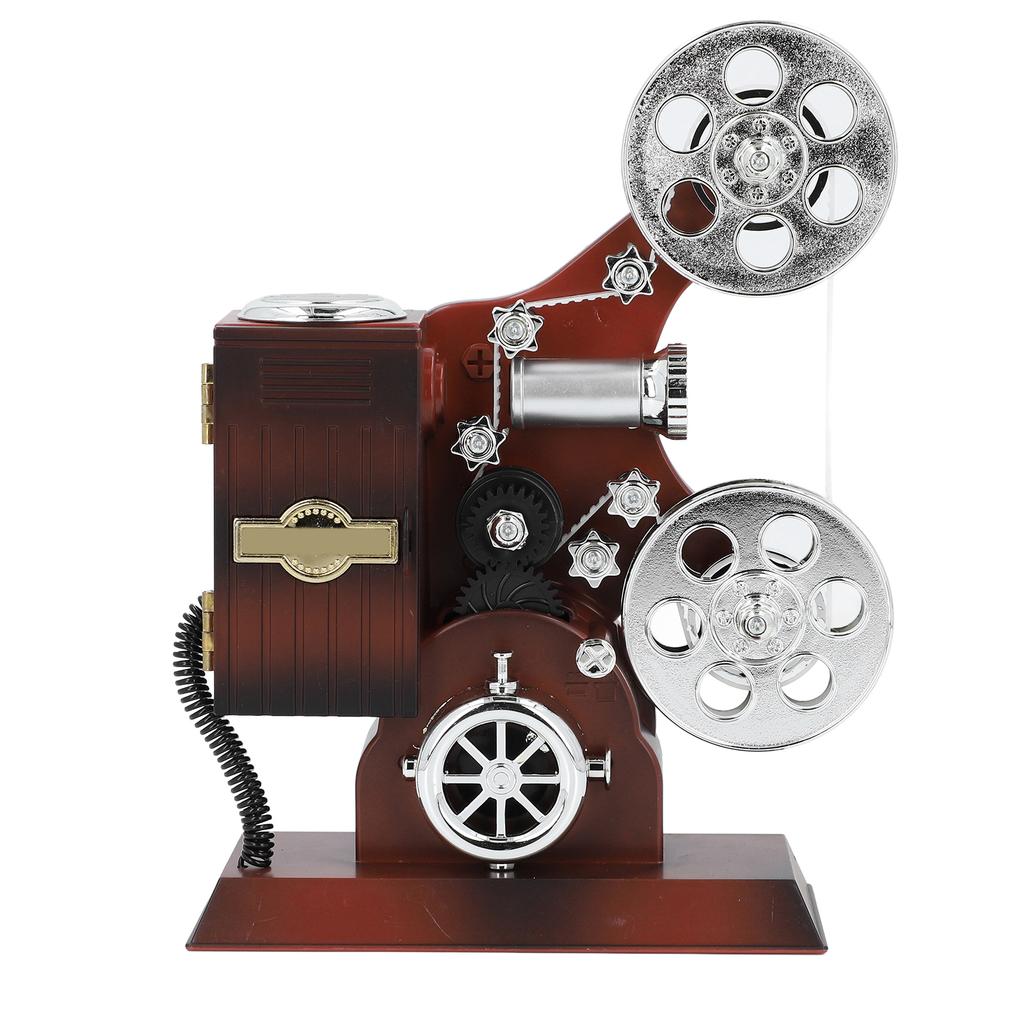 Vintage Movie Film Projector Music Box ABS Antique Wind Up Music Box for Movie Theater Home Study Room Office Table