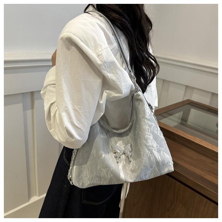 Women's Faux Leather Butterfly Backpack 2026 New Chain Shoulder Crossbody Bag Large Capacity Student School Bookbag